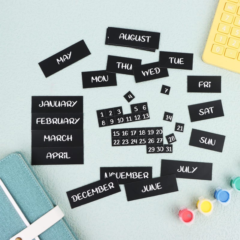 Oppaxf 50 Pieces Magnetic Days of The Week and Months  Magnetic Calendar Dates Indicators for Office  Magnetic Calendar for Fridge  Magnetic Fridge Calendar  Calendar Magnets for Whiteboard and Refrigerator - Image 3